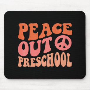 Tapis De Souris Peace Out Preschool Funny Retro Dernier Jour De Pr