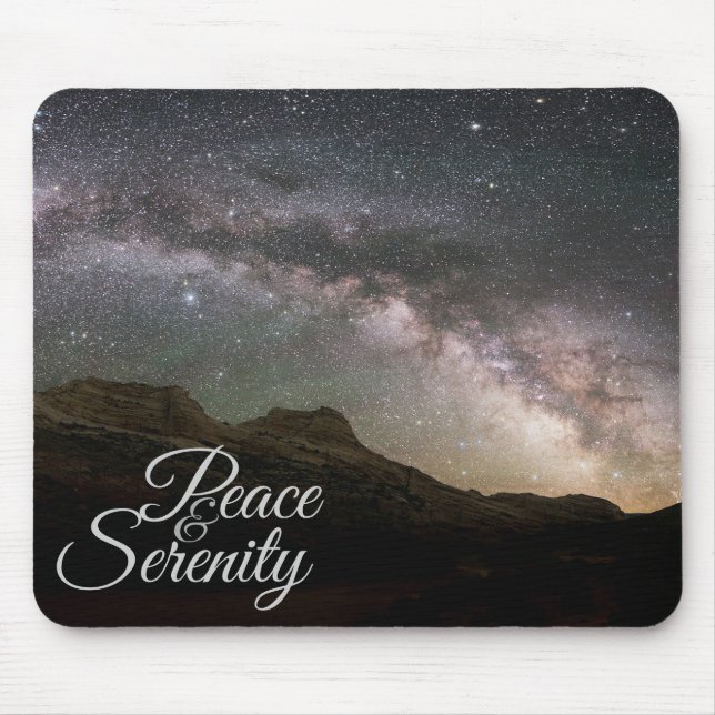 Tapis De Souris Peace & Serenity Mountain Night Sky (Devant)