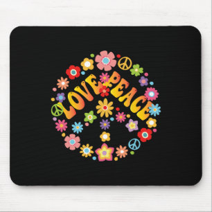 Tapis De Souris Peace Sign Love 60s les années 70 Super Hippie Cos