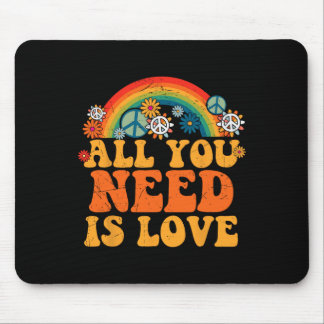 Tapis De Souris Peace Sign Love 60s les années 70 Tie Dye Hippie C