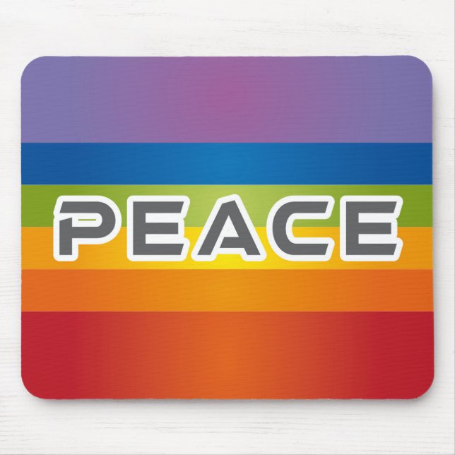 Tapis De Souris Peace Word Letters - Flag on Rainbow Background (Devant)