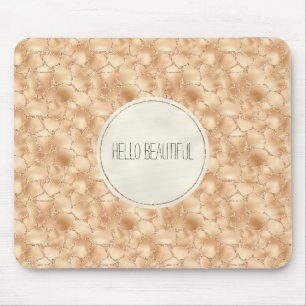 Tapis De Souris Peach Gold Parties scintillant Glam Sparkle Giraff