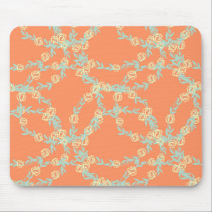 Tapis De Souris Peach Orange Floral Seamless Motif