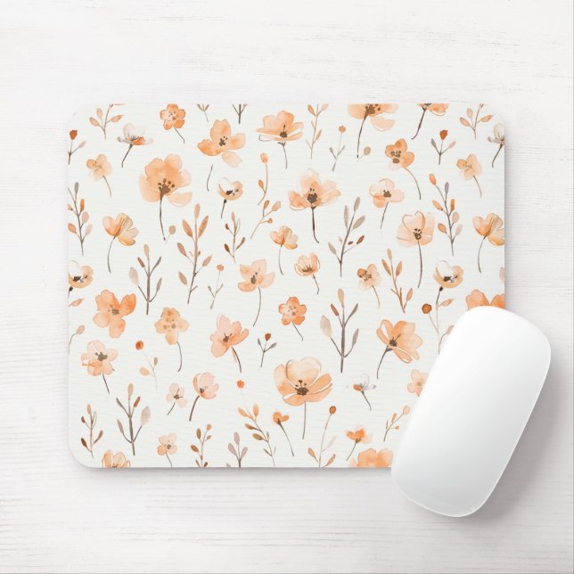 Tapis De Souris Peach Peach Flowers (Avec souris)