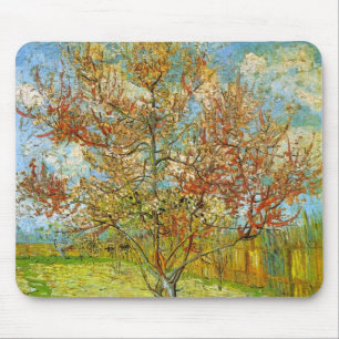 Tapis De Souris Peach Tree rose en fleurs par Vincent van Gogh