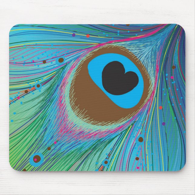 Tapis De Souris Peacock feather lines background (Devant)