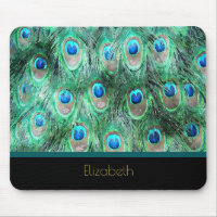 Peacock Feathers Exotic Wild Watercolor Motif
