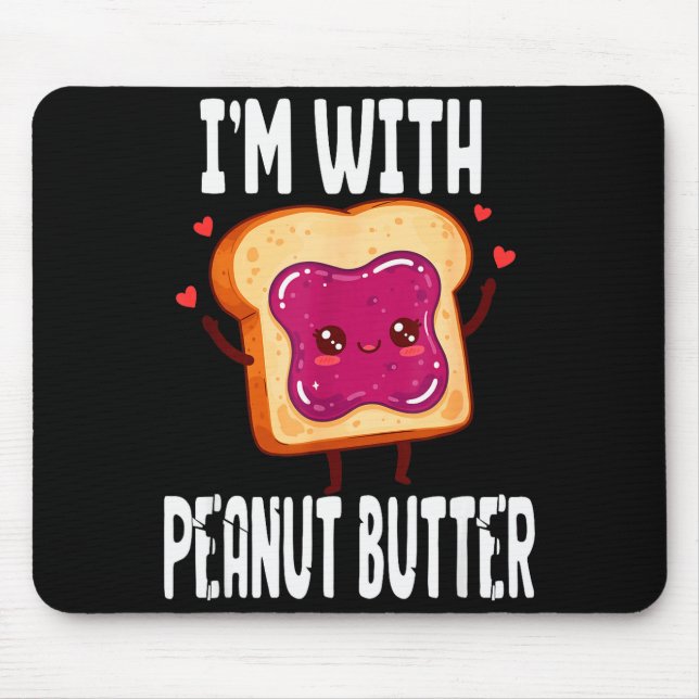 Tapis De Souris Peanut Butter Jelly Matching Couples Halloween Fun (Devant)