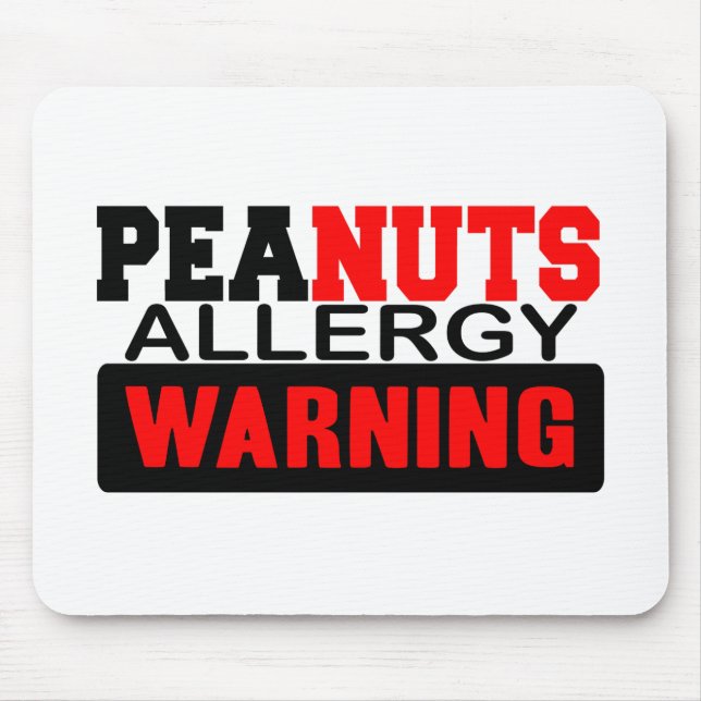 Tapis De Souris Peanuts Allergy Warning (Devant)