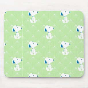 Tapis De Souris Peanuts   Snoopy Green Deco Dreams Pattern