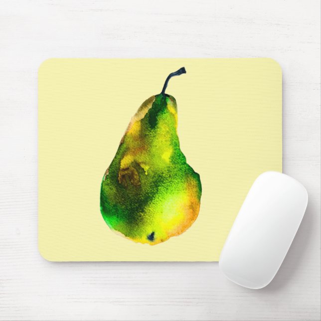 Tapis De Souris Pear aquarelle fruit vert (Avec souris)
