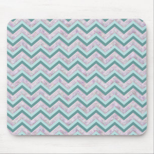 Tapis De Souris Pearl Floral Turquoise ZigZag Motif