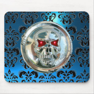 Tapis De Souris PEAU DE CHROME, Damas, Sapphire Bleu