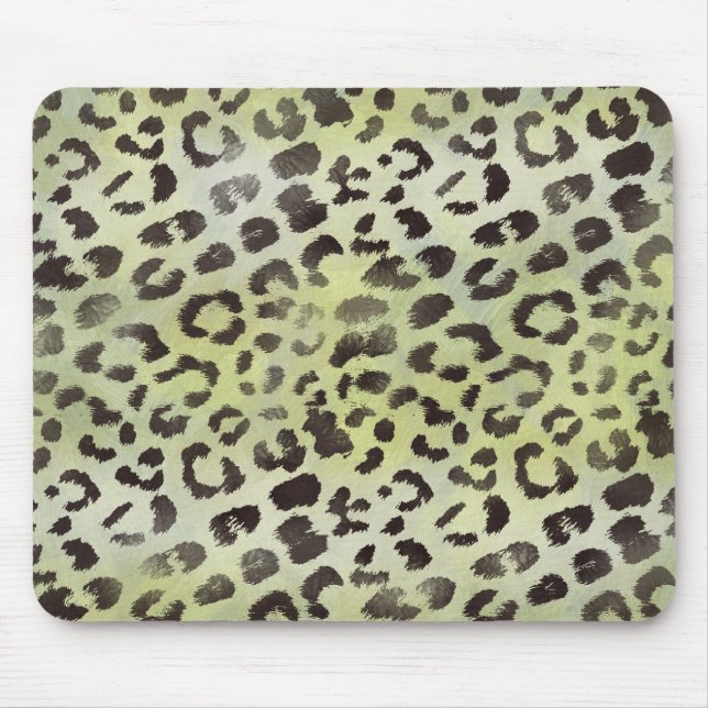 Tapis De Souris Peau de léopard en vert citron vert (Devant)