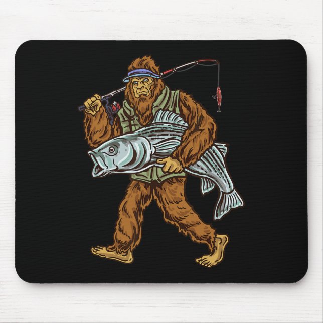 Tapis De Souris Pêche à la perche Bigfoot rayée B Pêcheurs  (Devant)