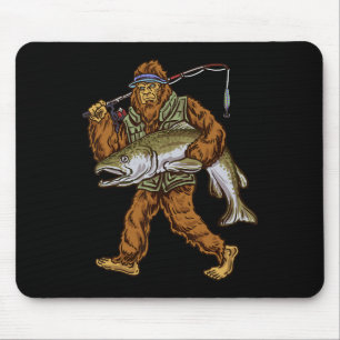 Tapis De Souris Pêche au saumon royal chasse à la truite Bigfoot P