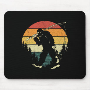 Tapis De Souris Pêche Bigfoot Drôle Sasquatch Poisson Coucher de s