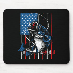 Tapis De Souris Pêche Cool Pour Hommes Femmes Drapeau Américain Us