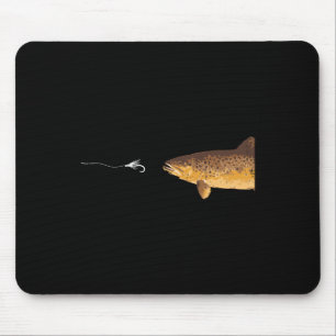 Tapis De Souris Pêche de truite Brown Pêcheur Pêcheur Pêcheur pêch