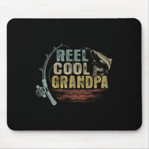 Tapis De Souris Pêche drôle vintage bobine Cool Grand-Papa 