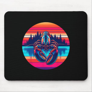 Tapis De Souris Pêche du homard Coucher de soleil Rétro Vintage 80