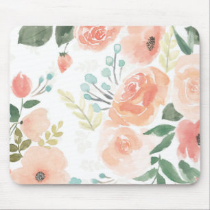 Tapis De Souris Pêche en pastel de floraison du plaisir