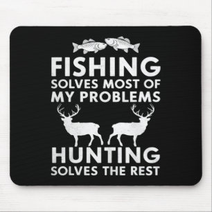 Tapis De Souris Pêche Et Chasse Cadeaux Fête des pères Humour Chas