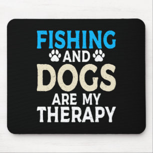 Tapis De Souris Pêche Et Chiens Sont Mon Thérapie Pêche À La Chass
