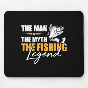 Tapis De Souris Pêche L'Homme Mythe Légende Pêcheur Cool Pêcheur