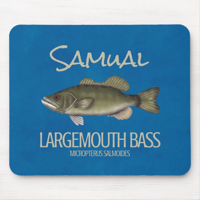Tapis De Souris Pêche moderne Grosse Bouche basse Simple Anglais (Devant)