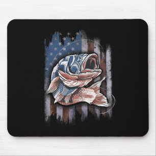 Tapis De Souris Pêche Patriotique 4 Juillet Hommes Drapeau América