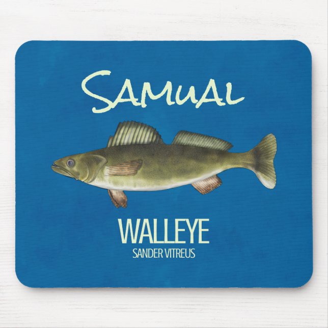 Tapis De Souris Pêche simple Pêcheur pêcheur Walleye (Devant)