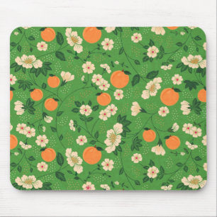Tapis De Souris Pêcher sur l'arrière - plan vert