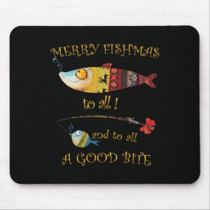 Tapis De Souris Pêcheur de Noël Joyeux Fishmas à tous les pêcheurs