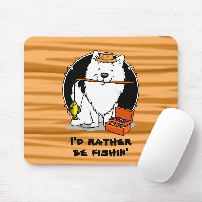 Tapis De Souris Pêcheur Eskimo Chien américain - mignon (Avec souris)