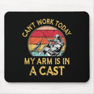 Tapis De Souris Pêcheur, je ne peux pas travailler aujourd'hui, mo