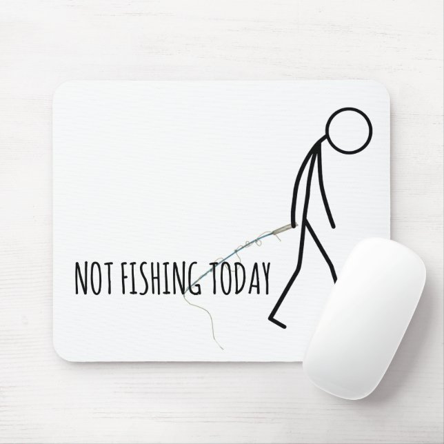 Tapis De Souris Pêcheur triste Stickman sur fond blanc (Avec souris)