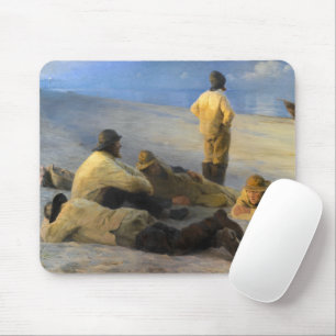Tapis De Souris Pêcheurs à Skagen Beach par Peder Severin Kroyer