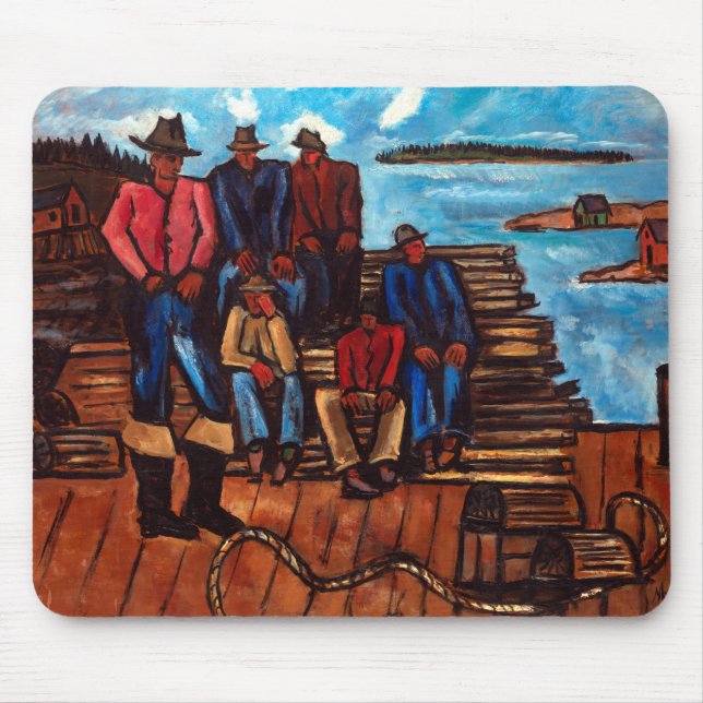 Tapis De Souris Pêcheurs de homard de Marsden Hartley (Devant)