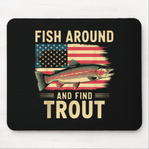 Tapis De Souris Pêchez autour et trouvez la truite drôle pêche pêc