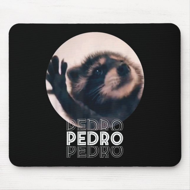 Tapis De Souris Pedro Racoon Danse Populaire Mème Internet Mapache (Devant)
