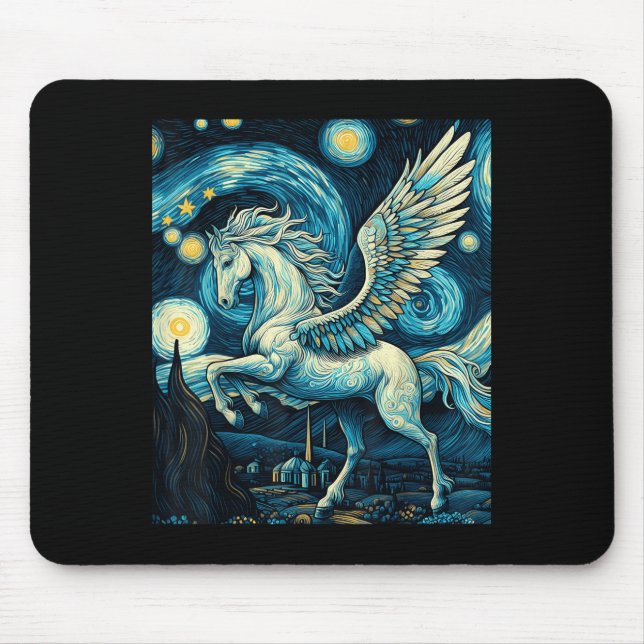 Tapis De Souris Pegasus Sous Starry Night Sky Art Graphisme Christ (Devant)