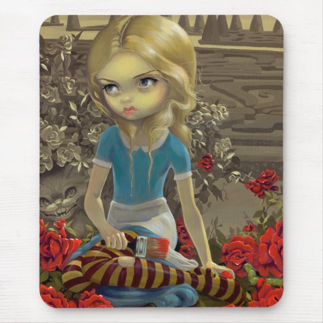 Tapis De Souris "Peignant le rouge" Mousepad de roses (Devant)