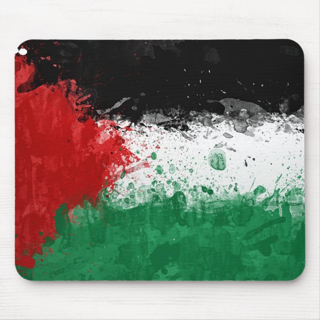 Tapis De Souris Peignez le drapeau grunge de la Palestine d'art (Devant)