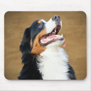 Tapis de souris peint de chiot de montagne de Bern