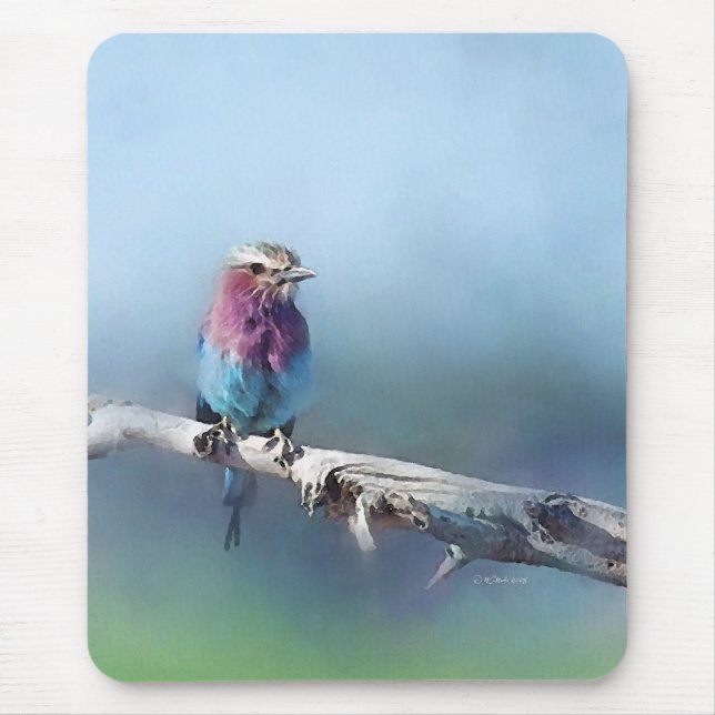 Tapis de souris peint d'oiseau (Devant)