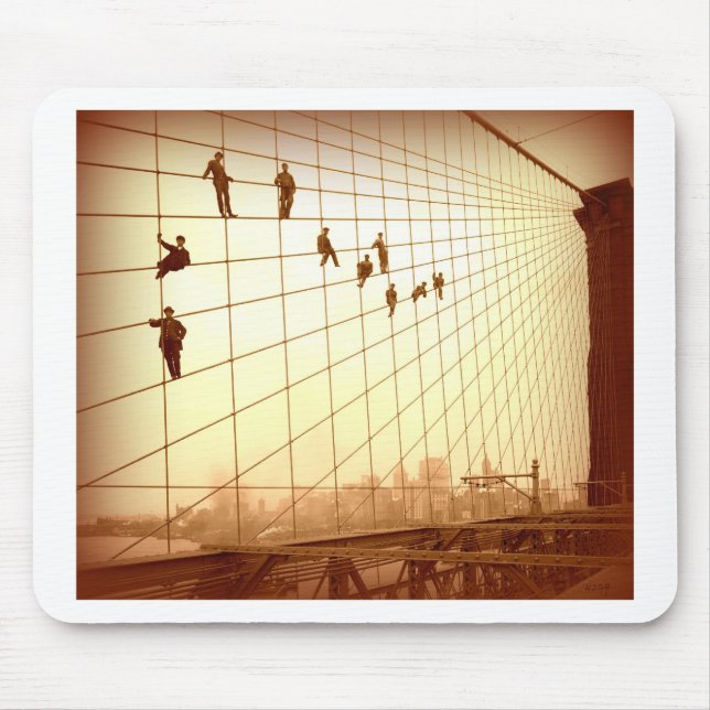 Tapis De Souris Peintres Vintage Brooklyn Bridge (Devant)