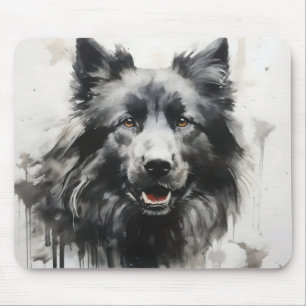 Tapis De Souris Peinture à l'encre de chien