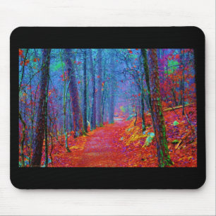 Tapis De Souris Peinture à l'huile de forêt sous lumière noire