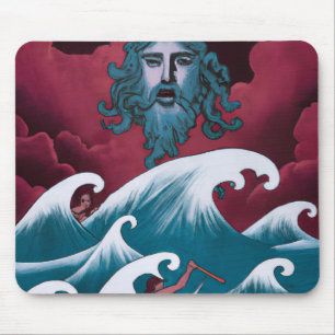 Tapis De Souris Peinture à l'huile de Neptune Crimson